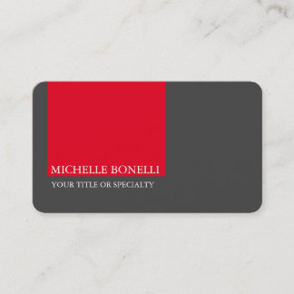 Carte De Visite Unique moderne minimaliste gris rouge