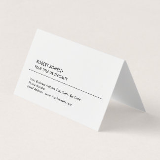 Carte De Visite Unique moderne minimaliste noir blanc
