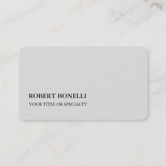 Carte De Visite Unique moderne Platinum Gris élégant minimaliste