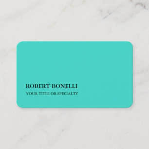 Carte De Visite Unique Moderne Turquoise Bleu Stylish Minimaliste