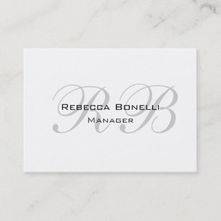 Carte De Visite Unique Monogramme gris blanc