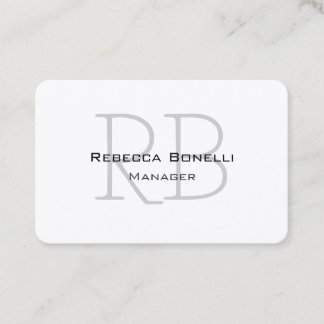 Carte De Visite Unique Monogramme gris blanc moderne