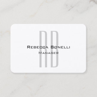 Carte De Visite Unique Monogramme gris blanc moderne