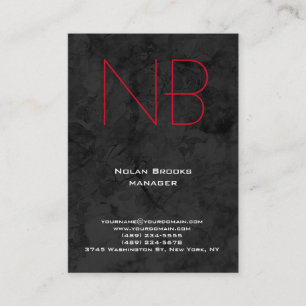 Carte De Visite Unique monogramme gris simple