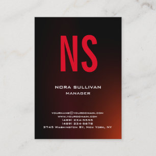 Carte De Visite Unique monogramme simple brun rouge