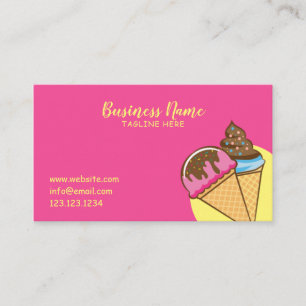 Carte De Visite Unique Pink Sweet Glace Cones Frosting