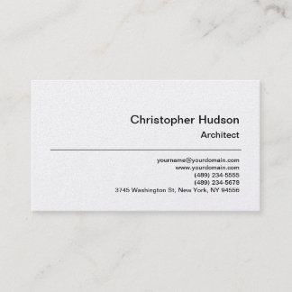 Carte de visite unique Platinum Plain Architect