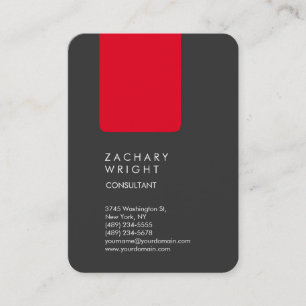 Carte De Visite Unique Professionnel Gris Rouge Moderne Élégant