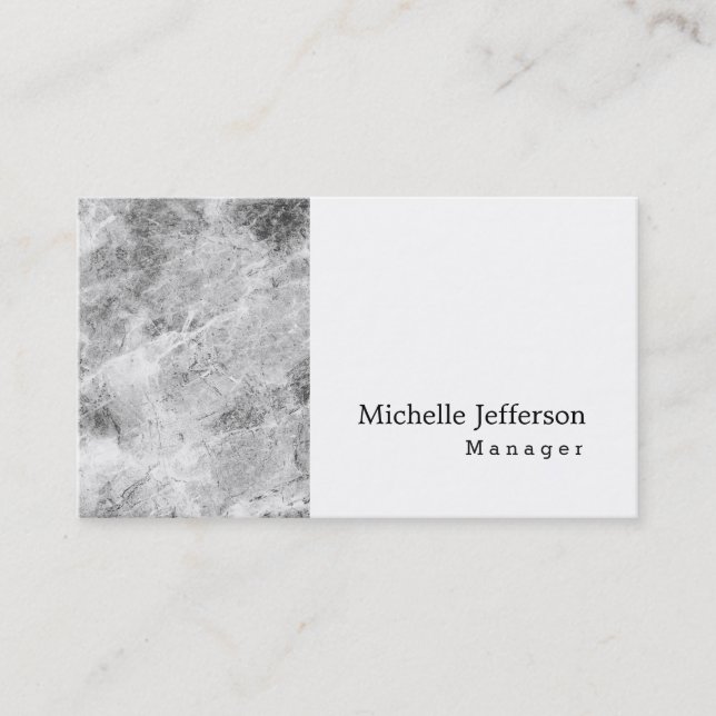 Carte De Visite Unique Style Gris Mur Blanc Moderne Plat Simple (Devant)