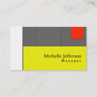 Carte De Visite Unique Style Jaune Rouge Gris Blanc Moderne