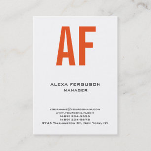 Carte De Visite Unique tendance simple orange simple monogramme