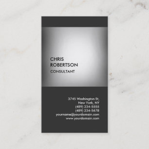 Carte de visite unique vertical gris moderne et él