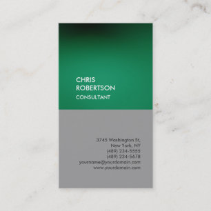Carte de visite unique vertical gris vert tendance
