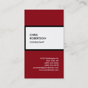 Carte de visite unique vertical noir rouge
