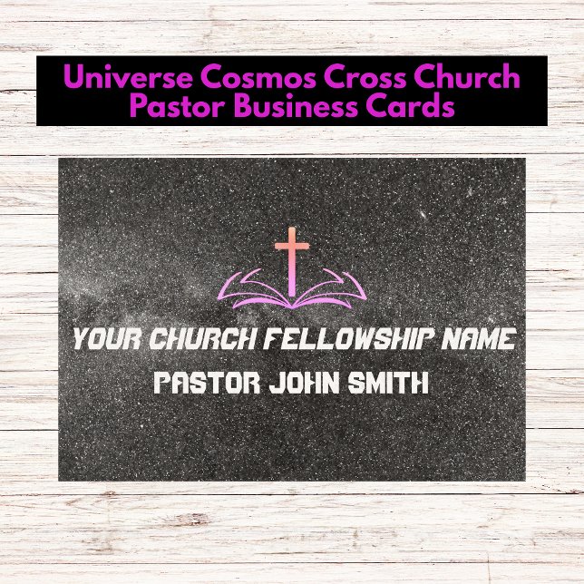 Carte De Visite Univers Cosmos Votre Église Chrétienne  (Universe Cosmos Your Christian Church Business Cards)