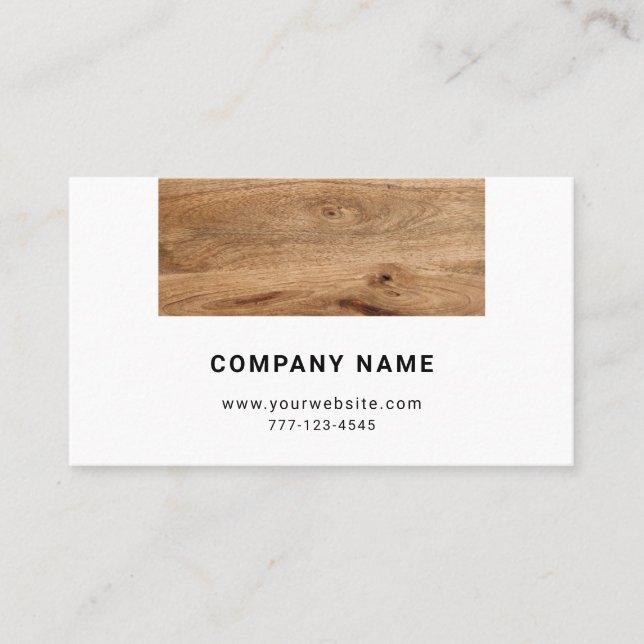 Carte de visite universel avec texture bois. (Devant)