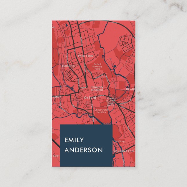 CARTE DE VISITE URBAN RED NAVY OXFORD UNIVERSITY UK PASSERELLE (Devant)