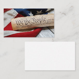 Carte De Visite US Constitution and Flag