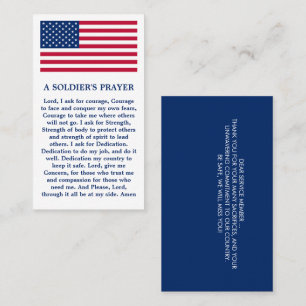 Carte De Visite USA American Flag Military A Soldier's Prayer