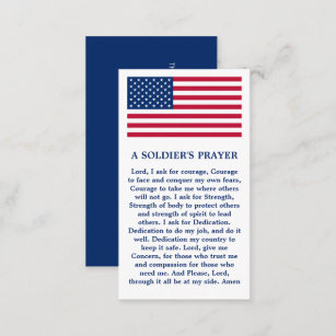 Carte De Visite USA American Flag Military A Soldier's Prayer