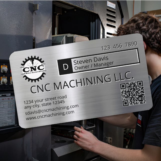 Carte De Visite Usinage CNC, Atelier de Machines de Précision (Créateur téléchargé)