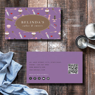 Carte De Visite Ustensiles de boulangerie et de Cuisine Cuisine QR