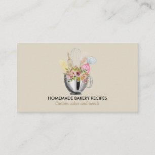 Carte De Visite Ustensiles de cuisine en aquarelle Chef Cuisinier