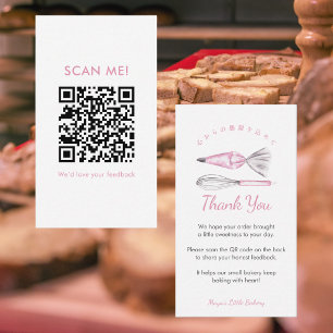 Carte De Visite Ustensiles de cuisine rose Pâtisserie Laissez un a