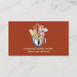 Carte De Visite Ustensiles de cuisson aquarelle Terra Cook Chef Bo