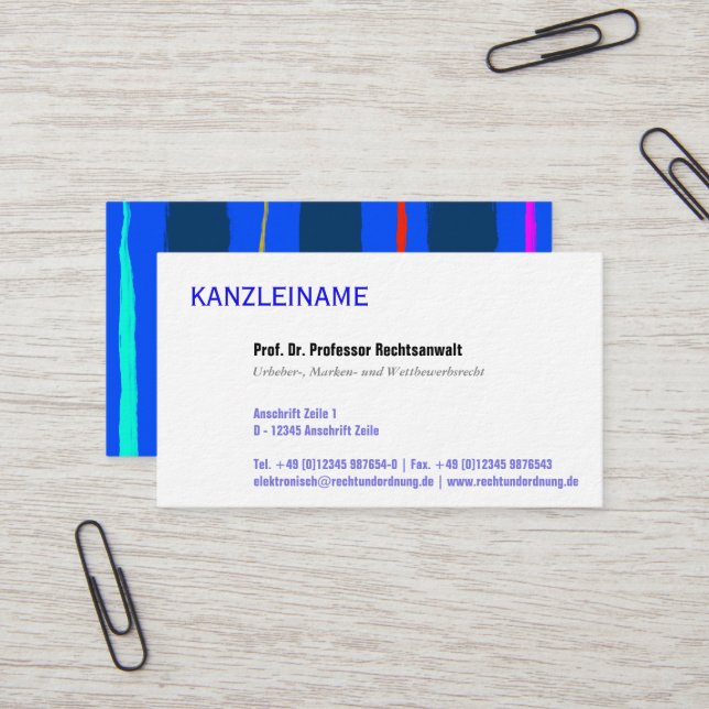 Carte De Visite Utilisation professionnelle claire moderne (Devant/Arrière en situation)