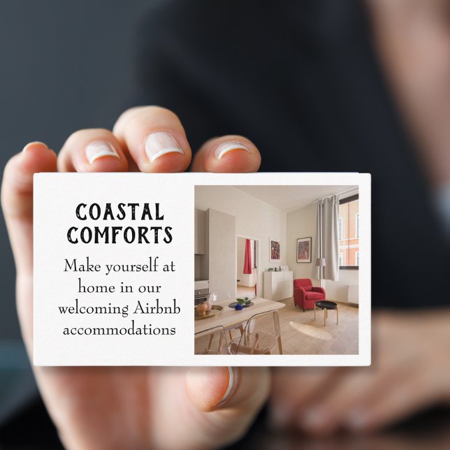 Carte De Visite Vacances blanches modernes Code Renta QR (Créateur téléchargé)