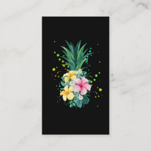 Carte De Visite Vacances d'art de l'ananas à fleur d'Hawaï
