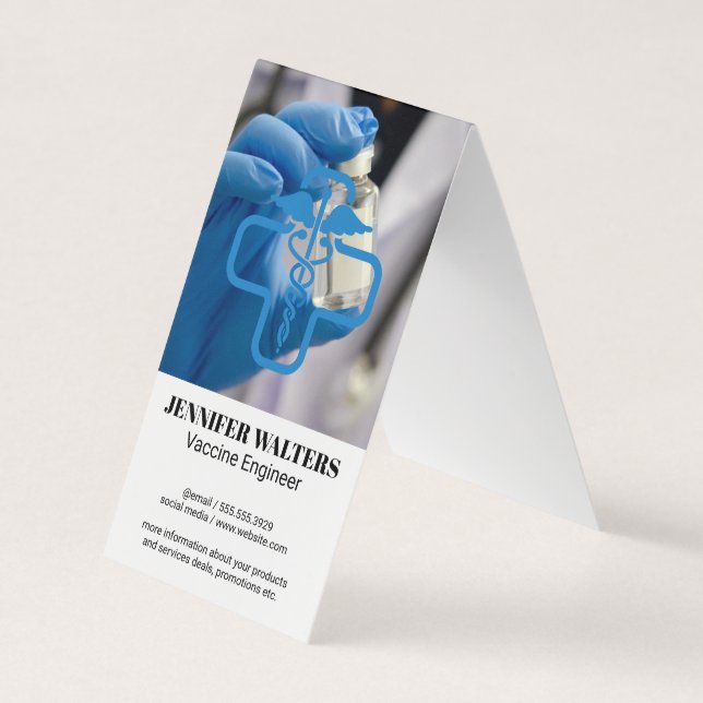 Carte De Visite Vaccin | Logo Médicament Santé (Devant)