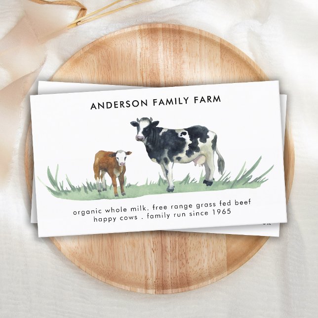 Carte De Visite Vache ferme sans chaîne Viande de boeuf laitière Q (Créateur téléchargé)