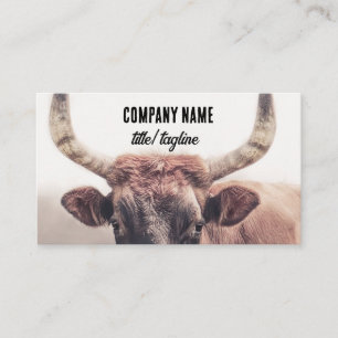 Carte De Visite vache marron paysanne animal photographie personna