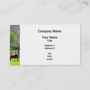 Carte De Visite Vache paissant dans un pâturage au printemps