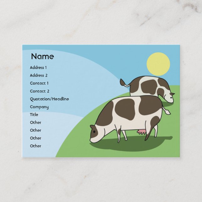 Carte De Visite Vaches - potelées (Devant)