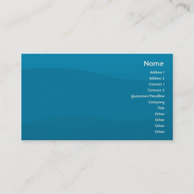 Carte De Visite Vague bleue - affaires (Devant)