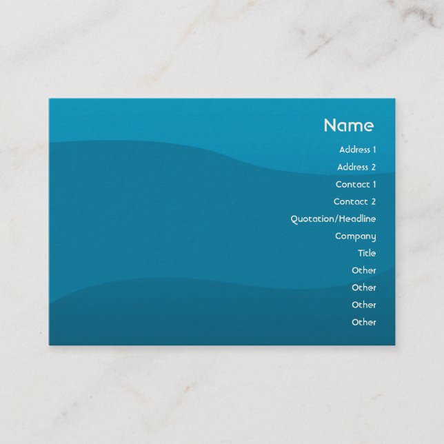 Carte De Visite Vague bleue - potelée (Devant)