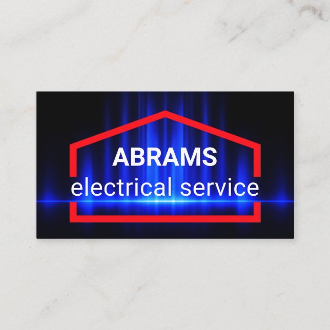 Carte De Visite Vague Électrique Bleu Alimente la Maison (Devant)