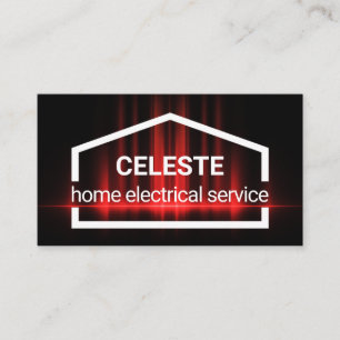 Carte De Visite Vague Électrique Rouge Alimente La Maison