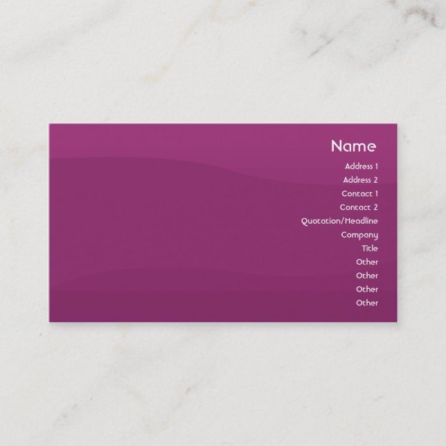 Carte De Visite Vague pourpre - affaires (Devant)