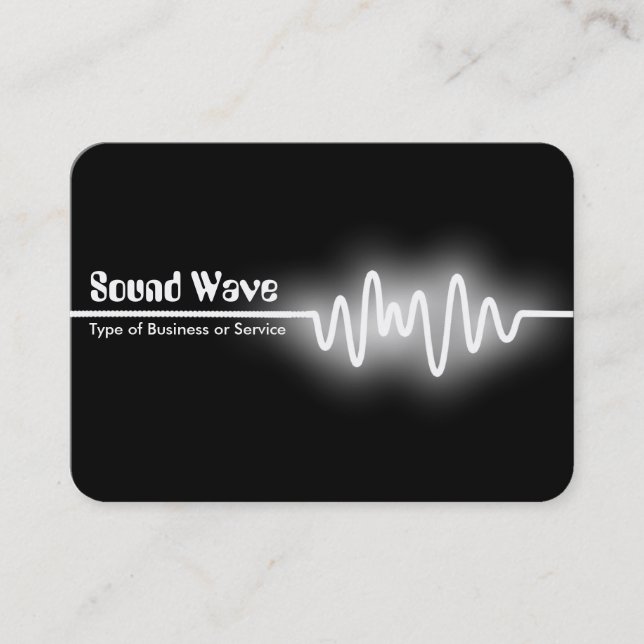 Carte De Visite Vague sonore - blanc et noir (angle rond) (Devant)