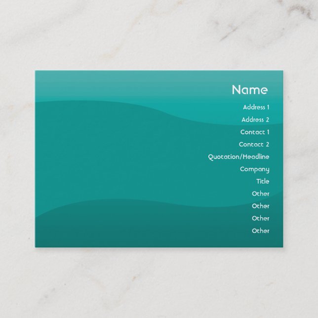 Carte De Visite Vague turquoise - maigre (Devant)
