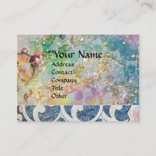 Carte De Visite VAGUES ABSTRAITES Bleu Turquoise brillant Floriaux