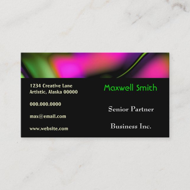 Carte De Visite Vagues Abstraites Gras brillant Funky Creative Fun (Devant)
