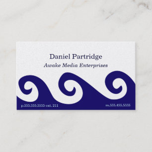 Carte De Visite Vagues Bleues
