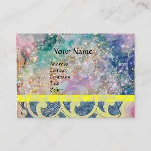 Carte De Visite VAGUES, brillantes, bleu rose vif