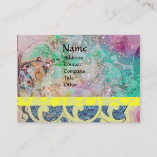 Carte De Visite VAGUES, brillantes, bleu rose vif