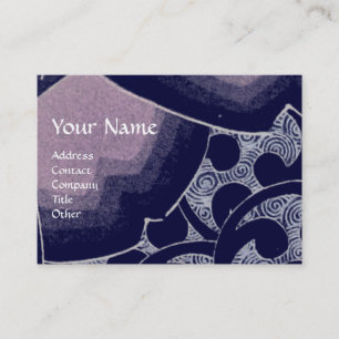 Carte De Visite VAGUES brillantes bleu vif blanc tourbillons